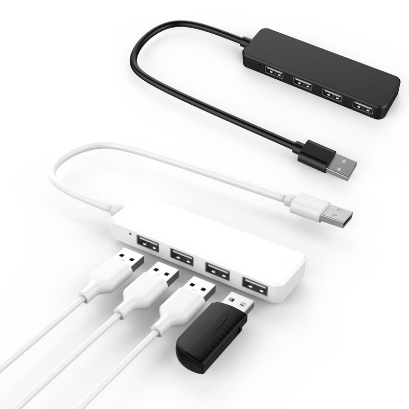 USB 2.0 4 portos hub bővítő elosztó adapter laptop számítógép töltőhöz
