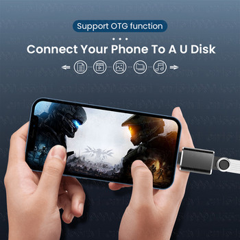 OTG конектор Lightning мъжки към USB3.0 адаптер за U дисков микрофон USB A конвертор за лаптоп iPad iPhone 12 11 Pro XS Max XR