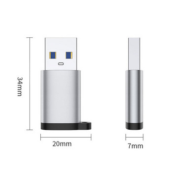 1 τεμ. Το νεότερο Type-c To USB 3.0 Adapter Charging Adapter USB C Female Hard Drive USB 3.0a Male Converter Για Samsung Xiaomi Huawei