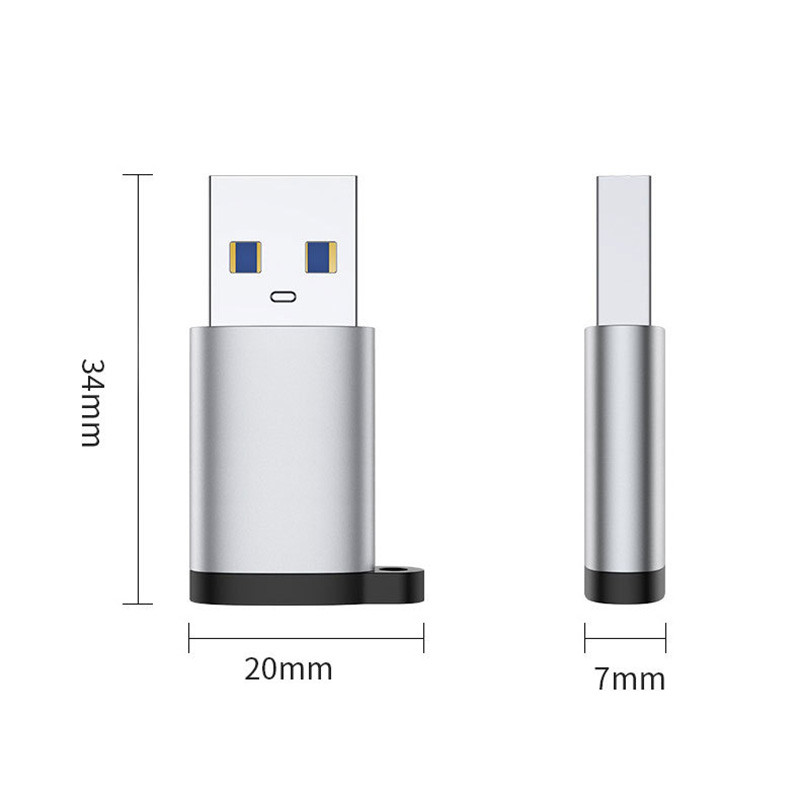 1db Legújabb Type-c – USB 3.0 adapter töltőadapter USB C csatlakozó merevlemez USB 3.0a férfi átalakító Samsung Xiaomi Huaweihez