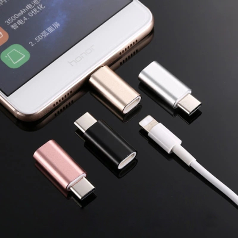 IPhone X XR XS Max 8 7 6 6S Plus 5S 8 tűs Type-c USB C adapterhez Samsung S8 S9 Note 8 9 Le Eco Typec töltő átalakítóhoz