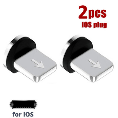2 buc port USB Adaptor cablu de încărcare cu cap magnetic pentru iPhone IOS Android Tip C Rotație de 360 de grade Accesorii Convertor de sfaturi