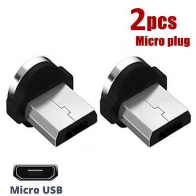 2 buc port USB Adaptor cablu de încărcare cu cap magnetic pentru iPhone IOS Android Tip C Rotație de 360 de grade Accesorii Convertor de sfaturi