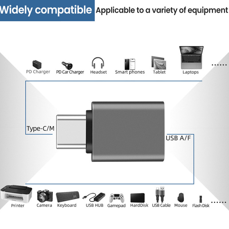 USB 3.2 OTG apa-C típusú anya adapter konverter, Type-C kábeladapter USB-C adattöltő Macbook Xiaomi Samsung S20-hoz