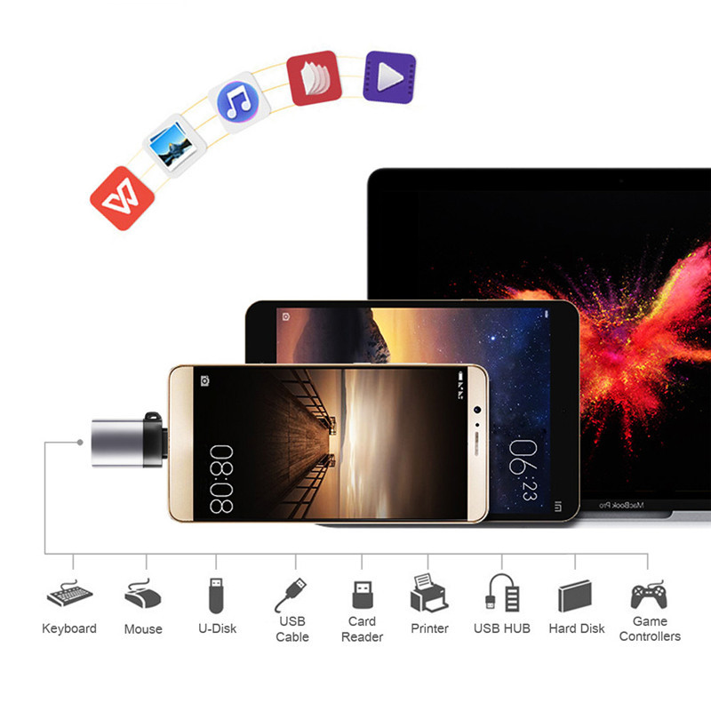 USB 3.0 - C típusú adapter OTG - USB C USB-A dugó - C típusú mikro USB csatlakozó adapter Macbook Xiaomi POCO adapter konverterhez