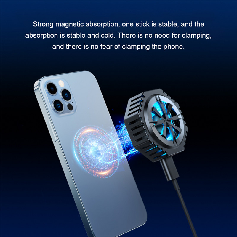 Telefon hűtőventilátor 7200 ford./perc Nagy teljesítményű mágneses hűtő könnyű szívó félvezető hűtő néma játék hűtőborda Xiaomihoz