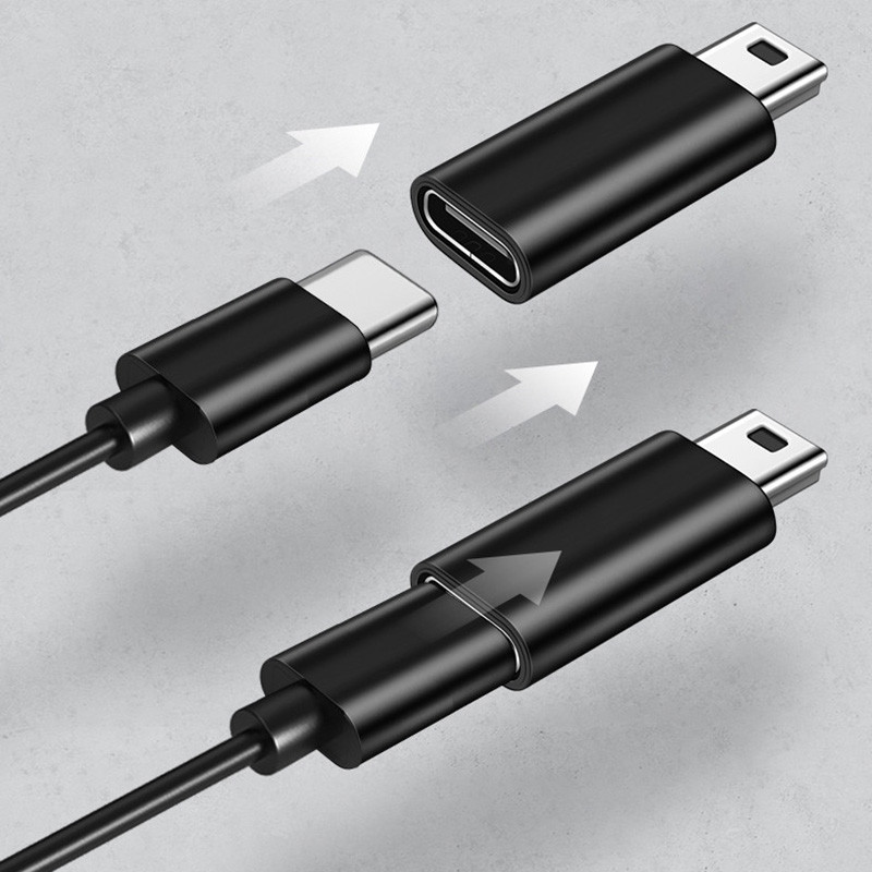 Mini USB-C típusú adapterhez 5 tűs dugós mini USB-aljzat, C típusú USB adatátviteli csatlakozó GoPro MP3 kamera PC-konverterhez
