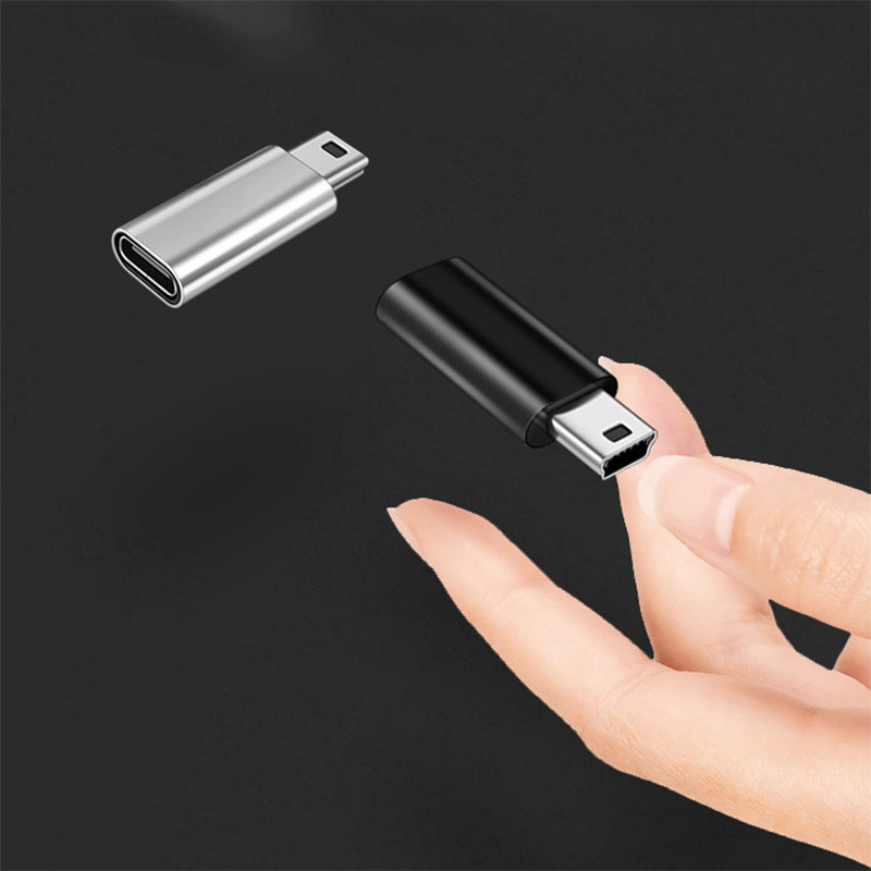Mini USB-C típusú adapterhez 5 tűs dugós mini USB-aljzat, C típusú USB adatátviteli csatlakozó GoPro MP3 kamera PC-konverterhez