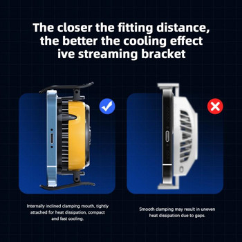 RYRA Gamer Магнитни вентилатори за въздушно охлаждане за мобилен телефон Преносим 9-листов безшумен охладител със скоба за радиатор за игри на мобилен телефон