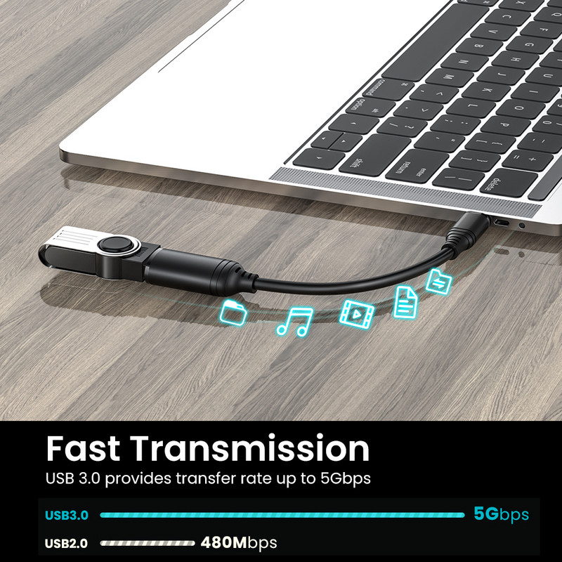 C típusú mikro USB OTG adapterkábel USB 3.0 2.0 aljzatból C típusú dugaszkábel adapter átalakító USB-C kábel autós MP4 telefonhoz