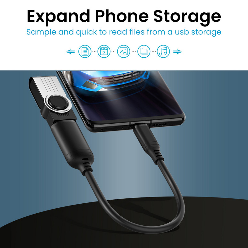 C típusú mikro USB OTG adapterkábel USB 3.0 2.0 aljzatból C típusú dugaszkábel adapter átalakító USB-C kábel autós MP4 telefonhoz