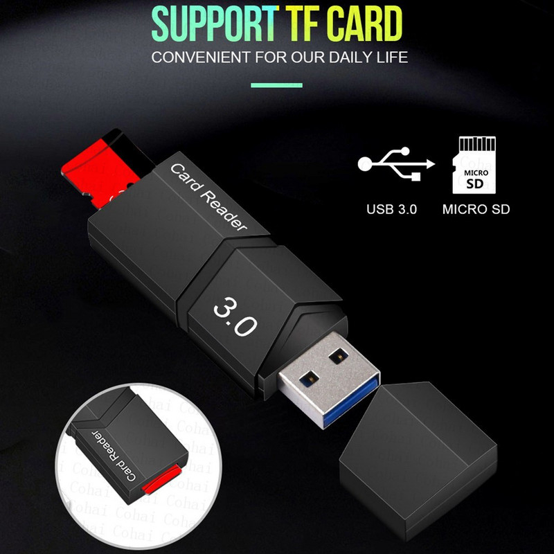 Új Micro SD kártyaolvasó USB 3.0 kártyaolvasó 2.0 USB Micro SD adapterhez Flash meghajtó Intelligens memóriakártya olvasó SD kártyaolvasó
