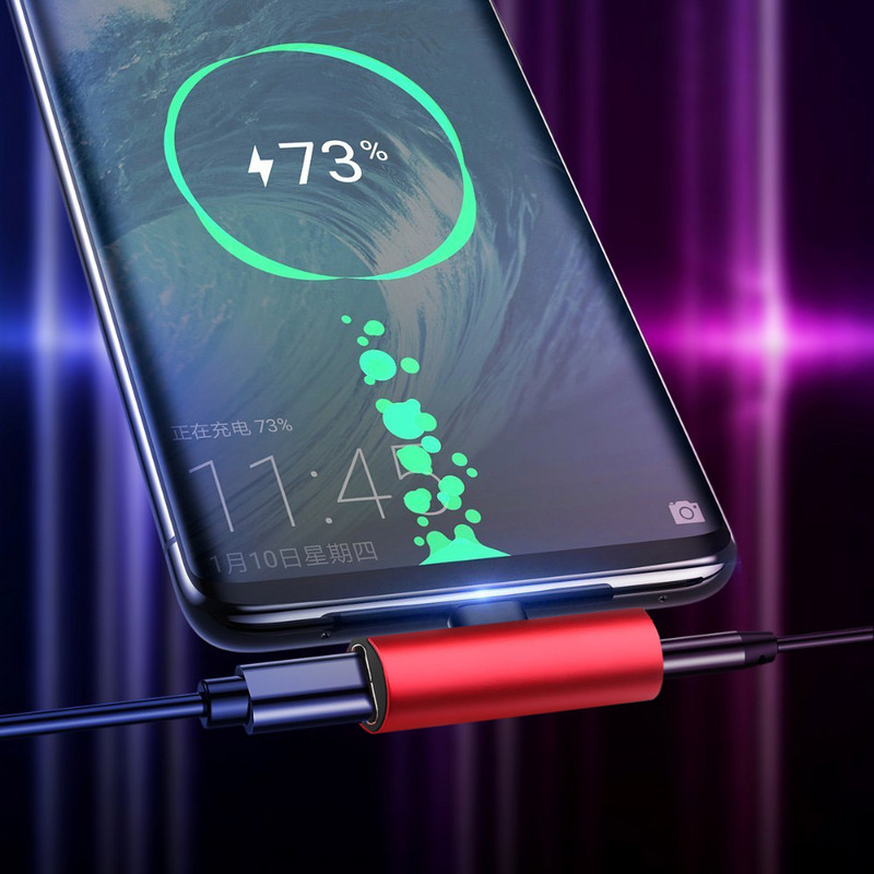 2 az 1-ben C típusú USB konverter 3,5 mm-es Aux Jack adapter USB C töltőbővítő adapter Xiaomi Mi 8 A2 Lite készülékhez kulcstartóval