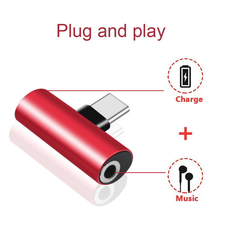 2 az 1-ben C típusú USB konverter 3,5 mm-es Aux Jack adapter USB C töltőbővítő adapter Xiaomi Mi 8 A2 Lite készülékhez kulcstartóval