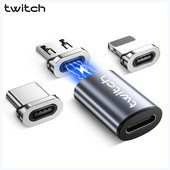 Adaptor magnetic Twitch USB tip C pentru iPhone X Samsung Xiaomi Adaptor magnetic USB C tip C mamă la conector micro USB masculin