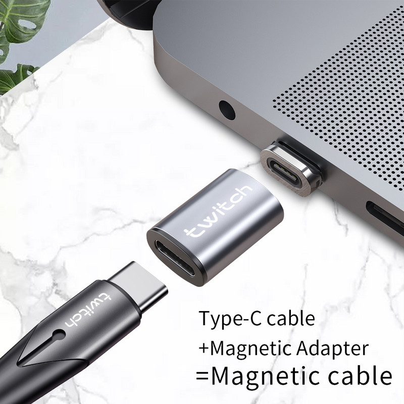 Twitch mágneses USB C típusú adapter iPhone X-hez Samsung Xiaomi USB C mágneses adapter C típusú csatlakozóaljzathoz mikro USB csatlakozóhoz