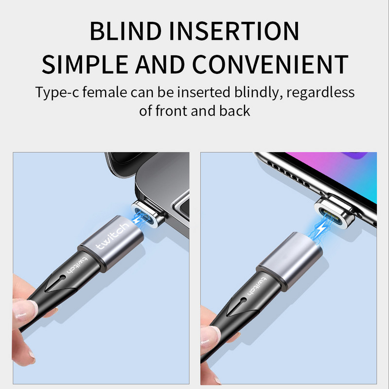 Twitch mágneses USB C típusú adapter iPhone X-hez Samsung Xiaomi USB C mágneses adapter C típusú csatlakozóaljzathoz mikro USB csatlakozóhoz