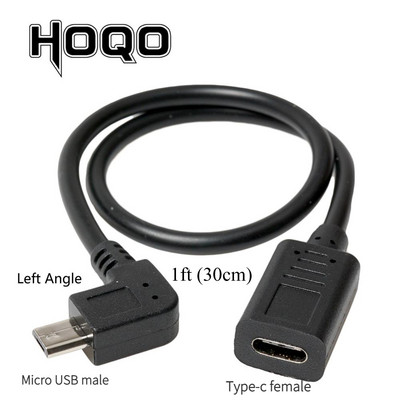 Unghi stânga drept Micro USB la tip c mamă la microusb masculin 90 de grade tip C Adaptor de date de încărcare Convertor micro USB USBC