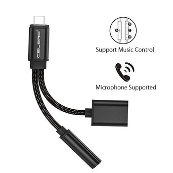 USB тип C към 3,5 мм жак за слушалки, адаптер, зарядно, кабел за Xiaomi Mi Mix 3 8 Mi8 Pro/SE 3,5 жак, преобразувател за слушалки Usbc Kabel
