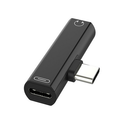 Adaptor audio mini 2 în 1 tip C la jack de 3,5 mm pentru căști pentru Macbook Pro Xiaomi Oneplus Huawei Poco Convertor de încărcare pentru căști