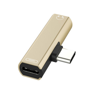 Adaptor audio mini 2 în 1 tip C la jack de 3,5 mm pentru căști pentru Macbook Pro Xiaomi Oneplus Huawei Poco Convertor de încărcare pentru căști