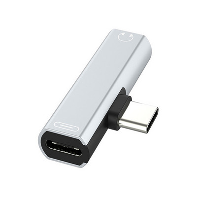 Adaptor audio mini 2 în 1 tip C la jack de 3,5 mm pentru căști pentru Macbook Pro Xiaomi Oneplus Huawei Poco Convertor de încărcare pentru căști