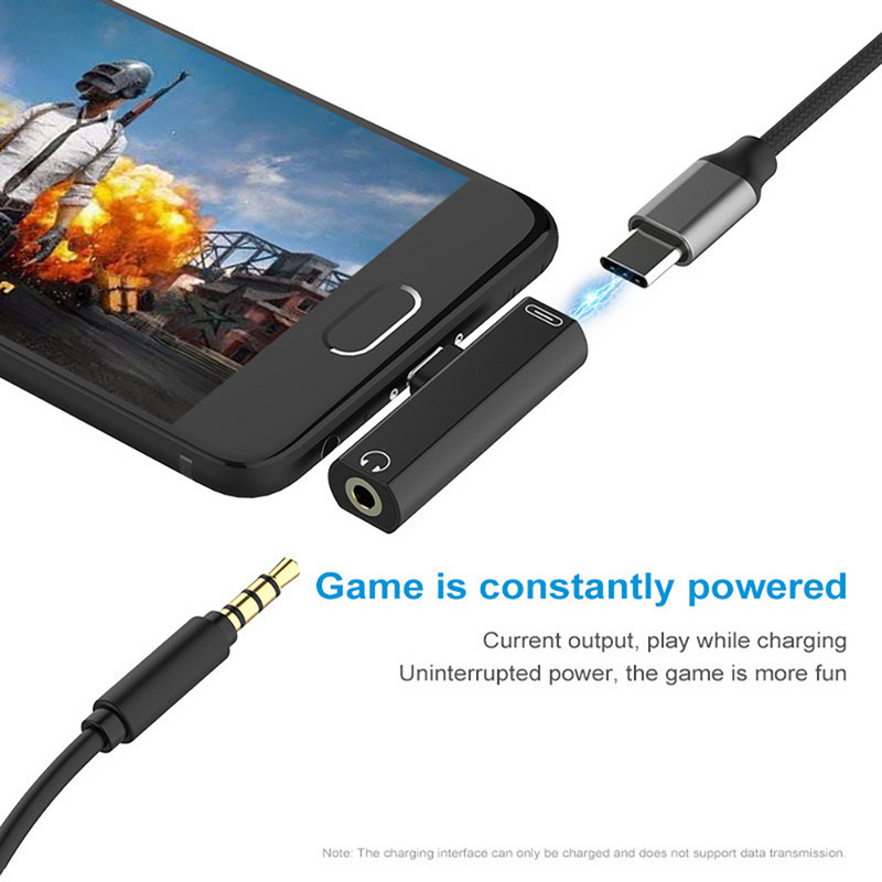 Mini 2 az 1-ben C típusú – 3,5 mm-es Jack fülhallgató audioadapter Macbook Pro Xiaomi Oneplus Huawei Poco fejhallgató-töltő átalakítóhoz