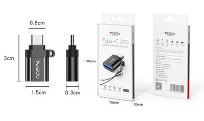 yesido Adaptor USB OTG la adaptor tip C Convertor cablu de încărcare pentru iPhone Macbook Samsung Huawei Xiaomi tip C la USB OTG