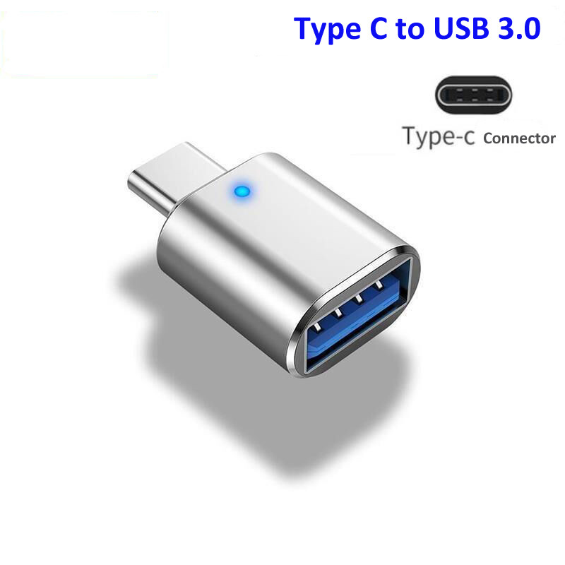 C típusú LED OTG adapter USB 3.0 csatlakozóhoz Samsung Xiaomi Huawei POCO adatkábel dugasz-alj átalakító USB C adapterekhez