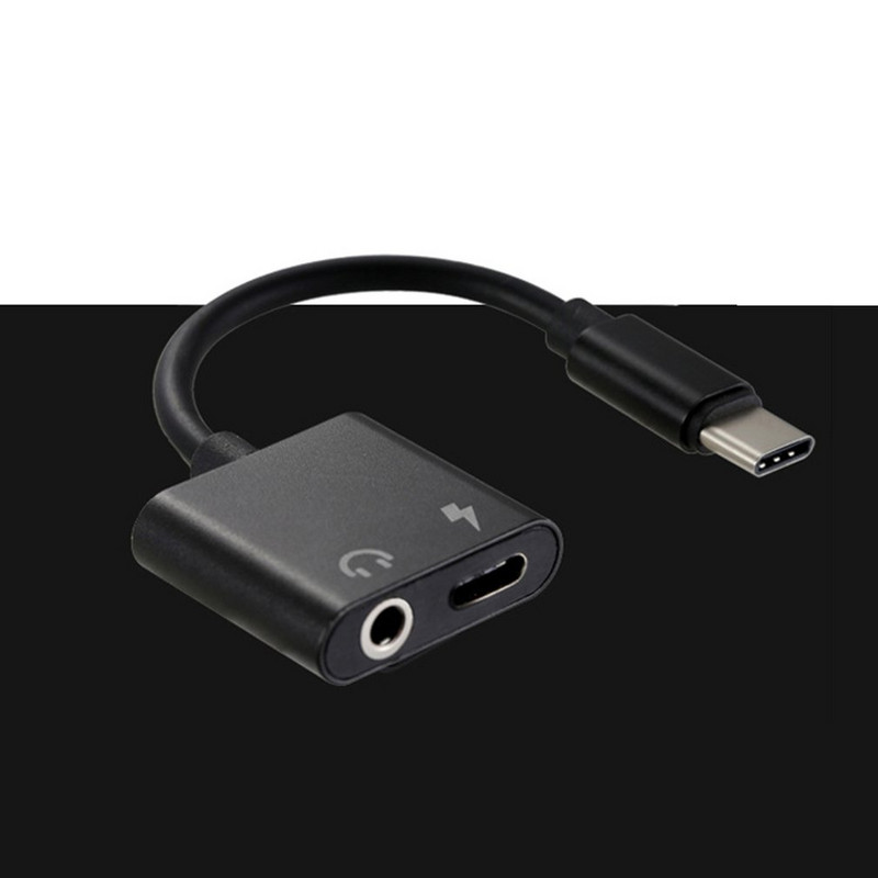 USB C-csatlakozó 3.5 C típusú kábeladapter 2 az 1-ben USB Type C 3,5 mm-es audió fülhallgató átalakító töltőkábel adapter