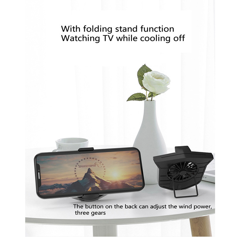 1 db mobil telefon játékhoz univerzális telefonhűtő, állítható 3 fokozatú hordozható ventilátortartó hűtőborda némítás iPhone-hoz Samsung Huawei