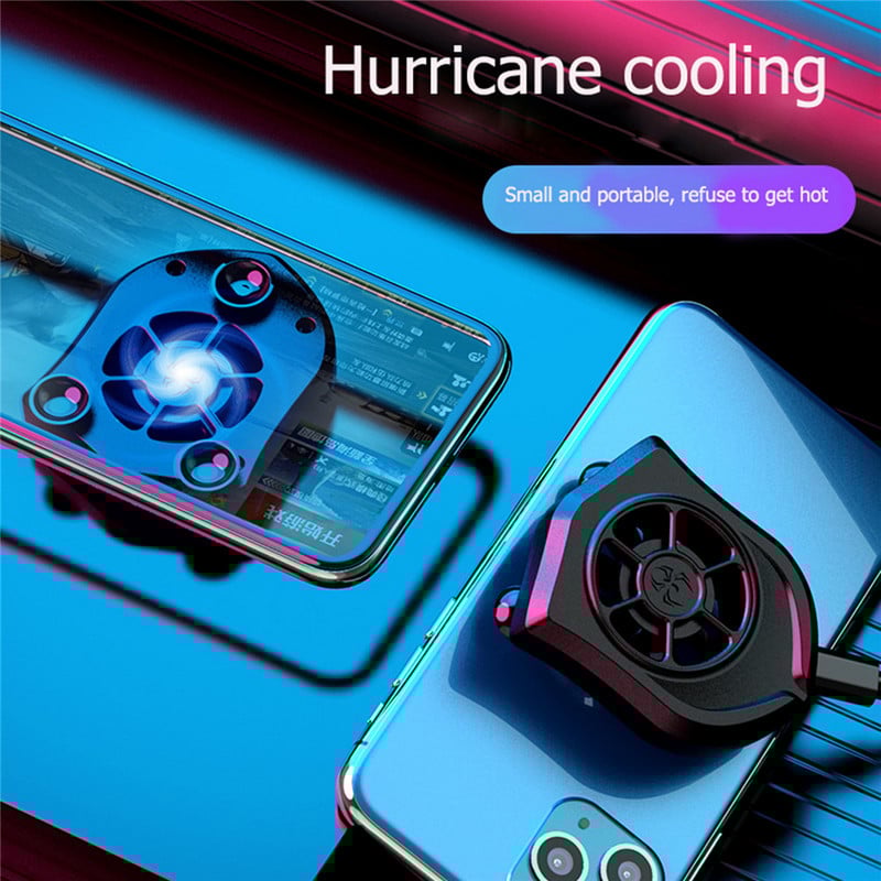 iPhone-hoz Android Fan Radiator Turbo Hurricane Game Cooler Cell Phone Cool Heat Sink univerzális mini mobiltelefon hűtőventilátor