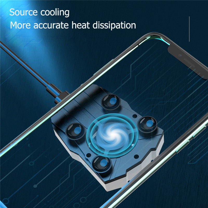 iPhone-hoz Android Fan Radiator Turbo Hurricane Game Cooler Cell Phone Cool Heat Sink univerzális mini mobiltelefon hűtőventilátor