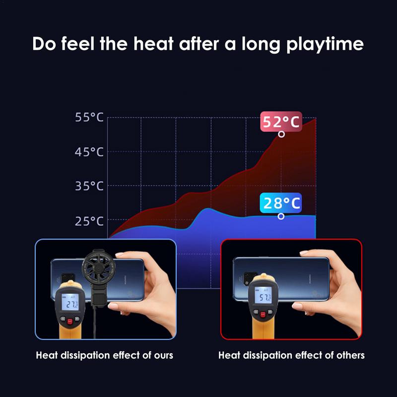 Univerzális mobiltelefon hűtőventillátor hűtőborda iPhone Samsungokhoz HUAWEI Hűtőventilátor Hordozható USB radiátor Minden okostelefonhoz