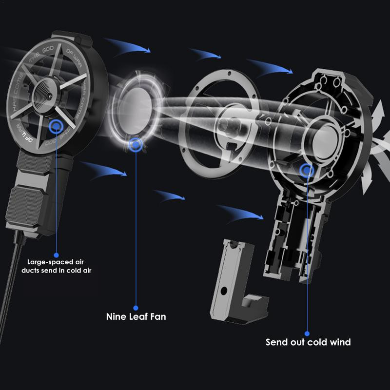 Univerzális mobiltelefon hűtőventillátor hűtőborda iPhone Samsungokhoz HUAWEI Hűtőventilátor Hordozható USB radiátor Minden okostelefonhoz