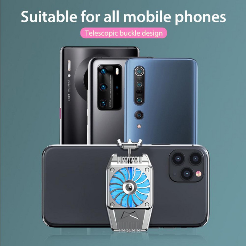 Univerzális mini mobiltelefon hűtőventillátor radiátor Turbo Hurricane Game Cooler Cell Phone Cool hűtőborda IPhone/Samsung/Xiaomi számára