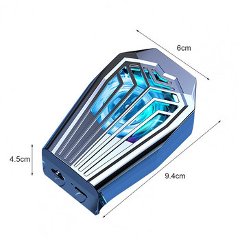 Практичен вентилатор за охлаждане на мобилен телефон Дизайн на задната щипка Универсален Plug-in/акумулаторен радиатор за мобилен телефон за смартфон
