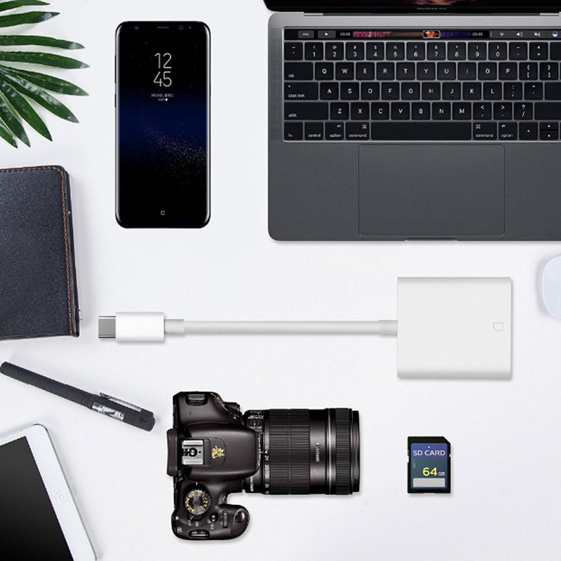 OTG USB Type C kártyaolvasó SD/TF USB C kártyaolvasó Samsung Huawei Xiaomi Macbook Pro/Air C típusú laptop telefonhoz