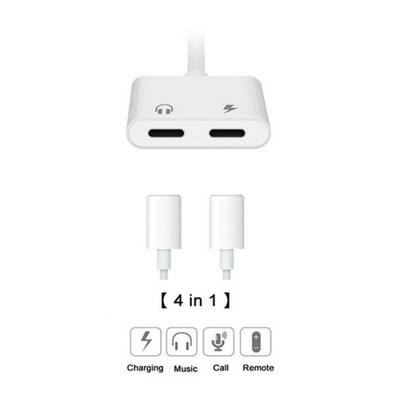Pentru iluminare la jack de 3,5 mm, splitter adaptor încărcător pentru iPhone 12 11 Pro Max 12Mini SE 2 XS XR X 8 + conector dublu pentru Apple
