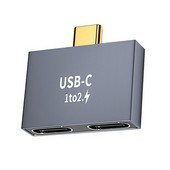 Splitter 1 la 2 tip C USB C mascul la dublu USB C mamă Adaptor pentru laptop pentru telefon mobil Transfer de date Conector de extensie Conventer