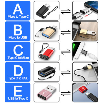 Τύπος C σε USB 3.0 OTG Προσαρμογέας για Macbook Xiaomi Micro usb αρσενικό σε Type c Θηλυκή υποδοχή για μετατροπέα Samsung USB C σε micro