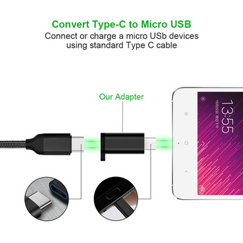 Тип C женски към микро USB мъжки кабелен адаптер конвертор за Xiaomi Redmi Huawei Meizu Samsung Galaxy S7 Microusb Android телефон