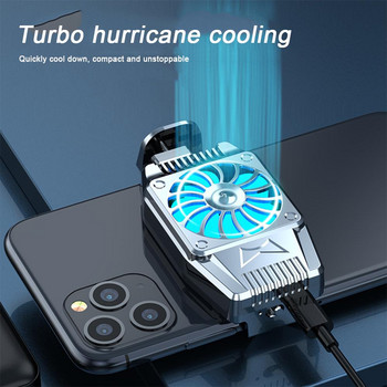 Мини мобилен телефон Охлаждащ вентилатор Радиатор Turbo Hurricane Игра Охладител Мобилен телефон Охлаждащ радиатор за IPhone/Samsung/Xiaomi