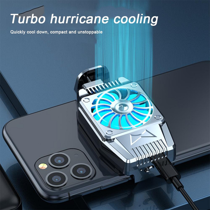 Mini mobiltelefon hűtőventillátor radiátor Turbo Hurricane Game Cooler Mobiltelefon Cool hűtőborda iPhone/Samsung/Xiaomi számára