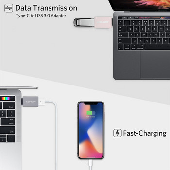 USLION Προσαρμογέας USB Type C σε USB OTG Τύπος C Μετατροπείς καλωδίων αρσενικό σε USB για Macbook Προσαρμογέας USB C Samsung S21 S20 Xiaomi