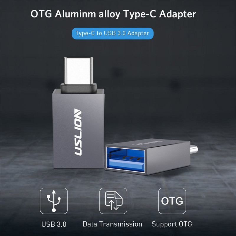 USLION USB C típusú USB OTG adapter C típusú dugasz-USB kábel átalakítók Macbookhoz Samsung S21 S20 Xiaomi USB C adapter