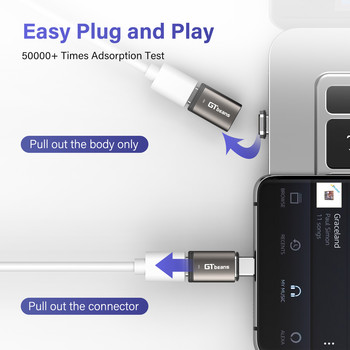 Μαγνητικός προσαρμογέας USB C σε Type C 100W για Mackbook Pro Samsung Γρήγορη φόρτιση USB μετατροπέα μαγνήτη τύπου C Υποδοχή μαγνητικού καλωδίου