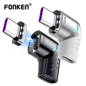 Adaptor de încărcător Fonken USB C 100W Convertor cablu magnetic tip C pentru încărcare rapidă pentru Xiaomi Mi 9 Redmi Note 10 Samsung Note 10 9