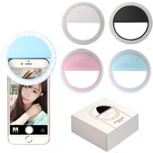Φορητό LED Selfie Ring Light κινητού τηλεφώνου Fill Light Beauty Flash Lens Glowing Light Clip Ring Light για Samsung Xiaomi Huawei