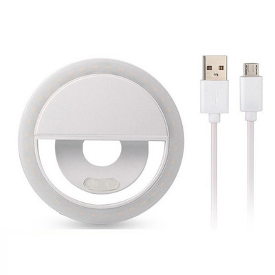 Φορητό LED Selfie Ring Light κινητού τηλεφώνου Fill Light Beauty Flash Lens Glowing Light Clip Ring Light για Samsung Xiaomi Huawei